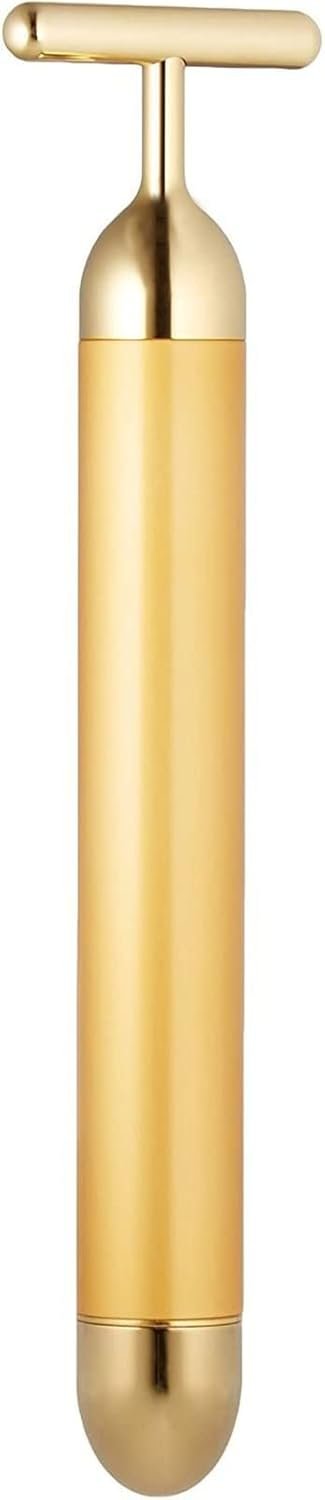 Angel Kiss Beauty Bar Energy Face Massager – 24k Golden T-Shape Pulse Electric Vibration Facial Self Skin Care Tool – Birthday Valentines Day Christmas Gifts for Her, Mom