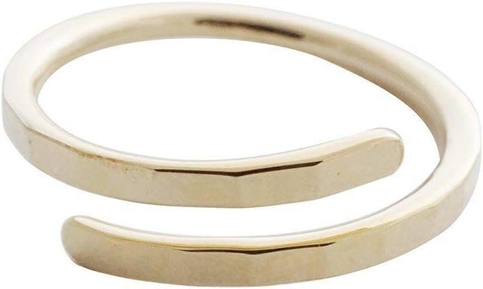HONEYCAT Hammered Marigold Wrap Around Ring in Gold, Rose Gold, or Silver | Minimalist, Delicate Jewelry