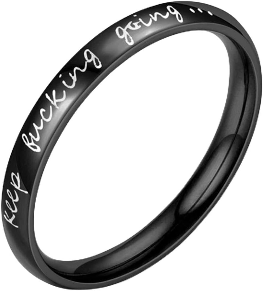 Jude Jewelers Stainless Steel Stackable Keep Fucking Going Inspirational Graduation Ring