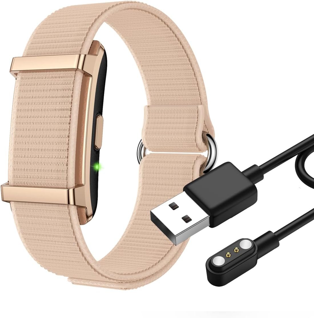 Screenless Smart Bracelet Fitness Tracker, 24/7 Sleep Heart Rate HRV Monitor, Women’s Health Tracking, IP68 Waterproof, 30 Days Long Battery, 170+ Sport Modes Smart Wristband (Rose Gold)