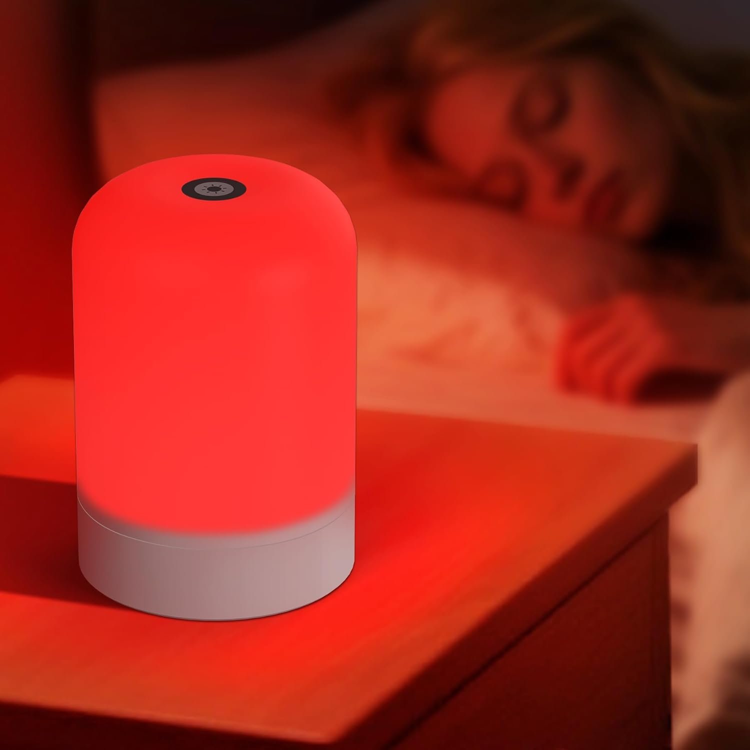 Azhien Red Light Therapy for Sleep, Red Night Light, Touch Dimmable-670NM Light Lamp for Adults & Kids, Night Lights with 670nm for Stress Relief Relaxation Travel Meditation and Yoga