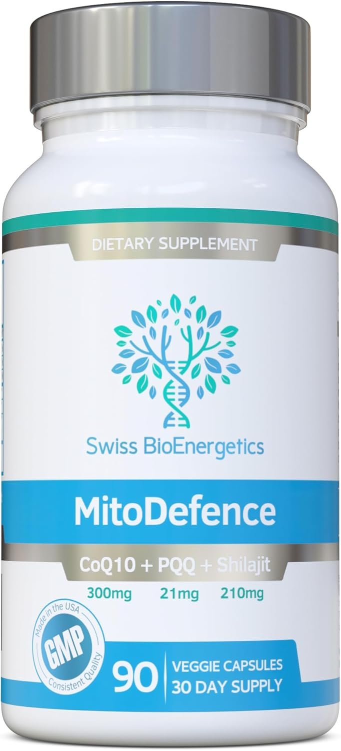 MitoDefence – 300mg CoQ10 with 21mg PQQ and 210mg Shilajit Daily dose – All-in-ONE Mitochondrial Support with Enhanced Absorption – Manufactured and Tested in The USA