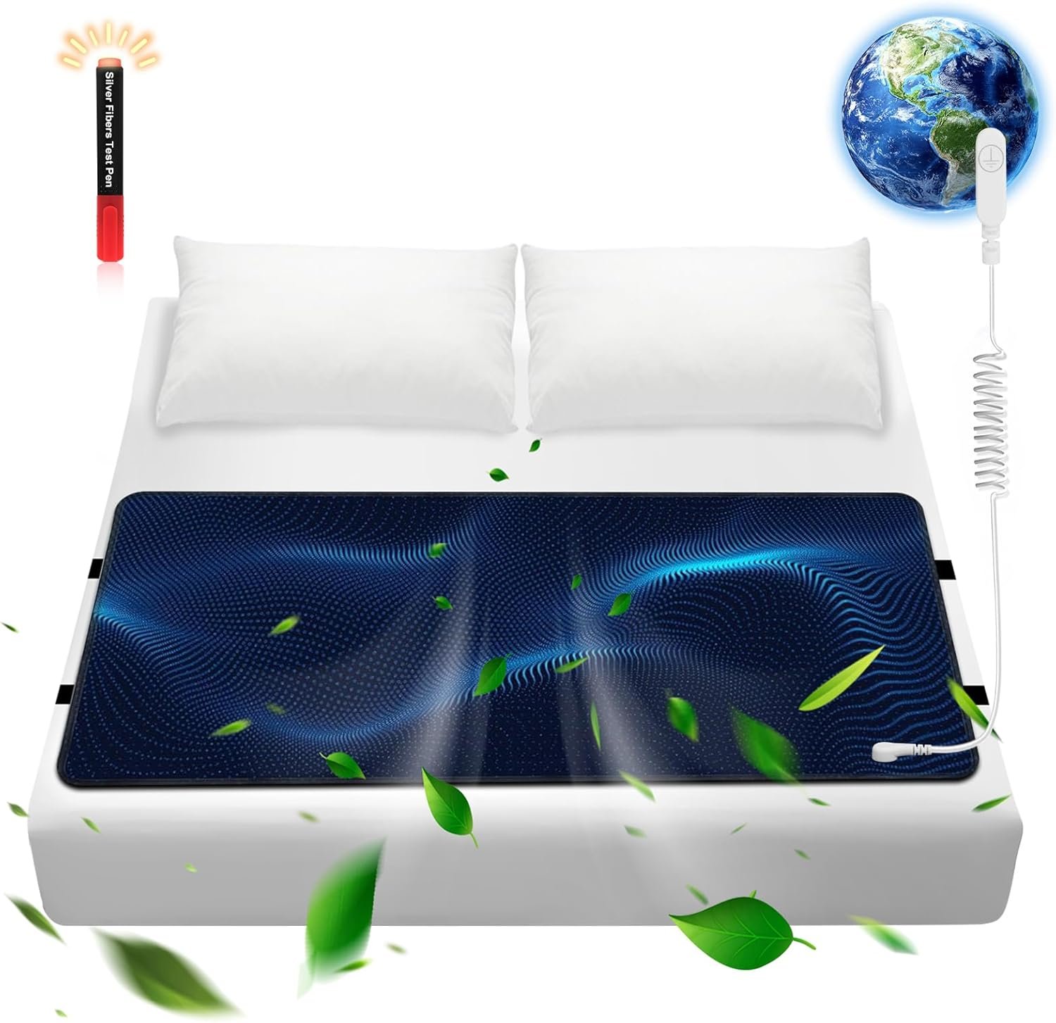 Grounding Mattress Pad with Cord,Grounding Mat, Grounding Sheets (King, 76″x27″)