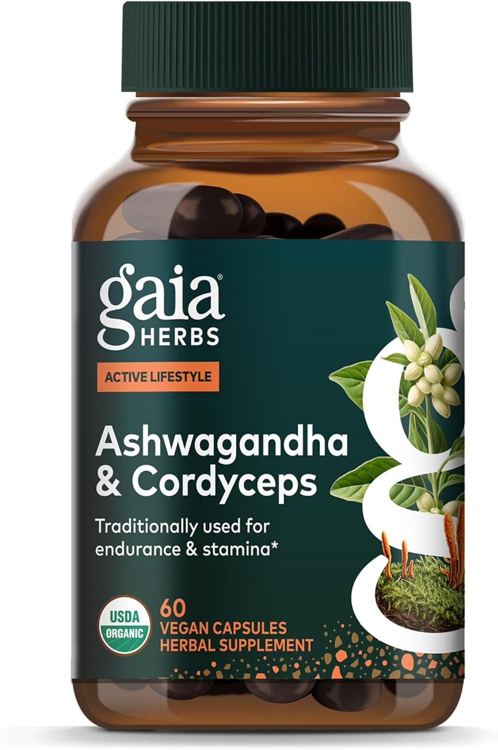Gaia Herbs Adaptogen Performance – Energy Support Supplement with Ingredients Traditionally Used to Help Sustain Endurance & Stamina* – with Cordyceps & Ashwagandha – 60 Vegan Capsules (60 Servings)
