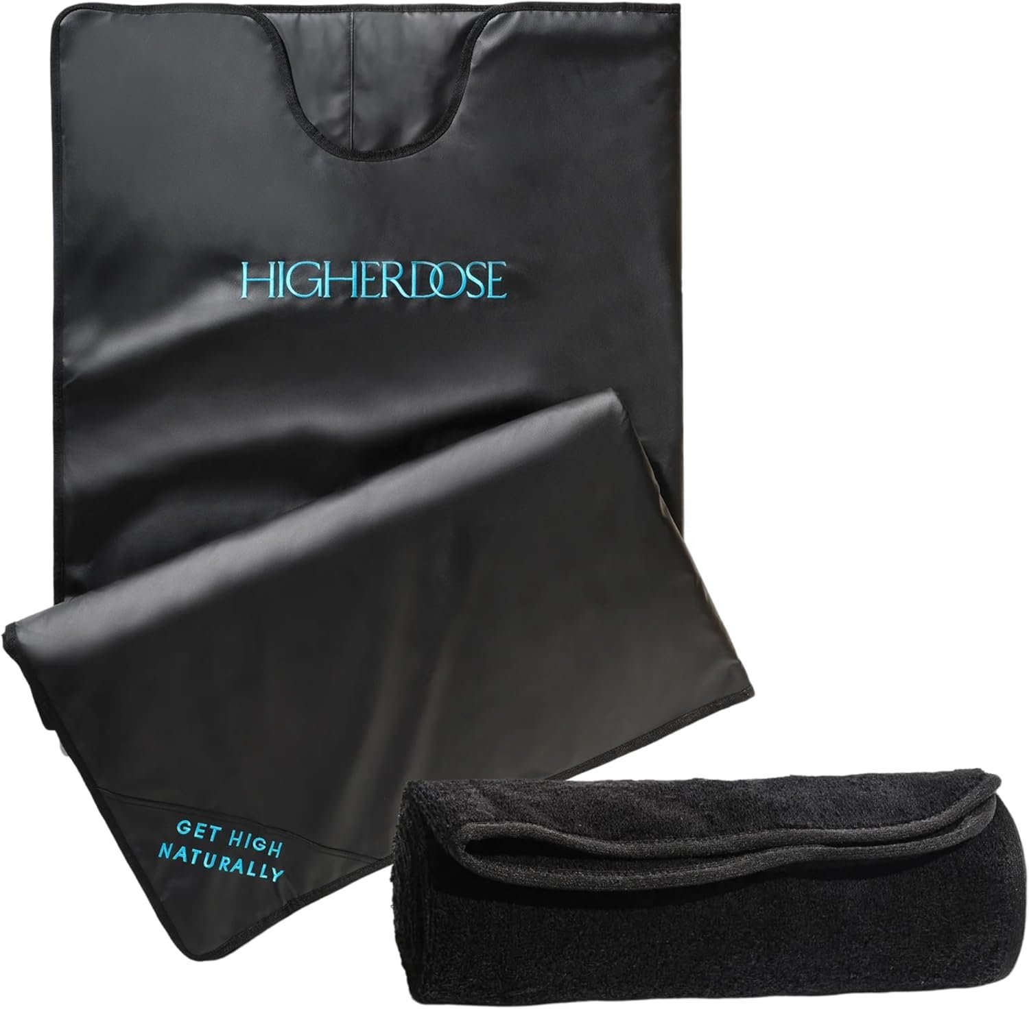 HigherDOSE Infrared Sauna Blanket and Towel Insert – Personal Sauna to Relax & Detox Your Body and Mind at Home – Includes GOT Certified 100% Organic Cotton Reusable & Machine-Washable Towel (2 pcs)