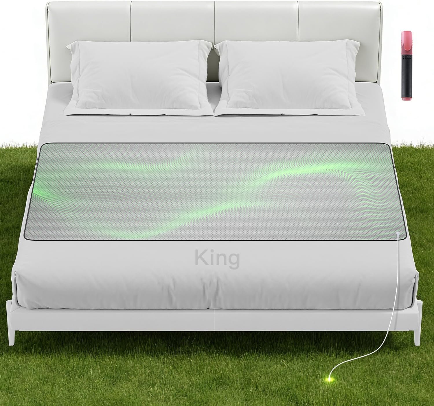 Graphene Grounding Mat for King Bed: Indoor Earth Therapy for Better Sleep & Energy Boost – Conductive Sleep Pad with Grounded Benefits – Wellness Gift Kit for Women