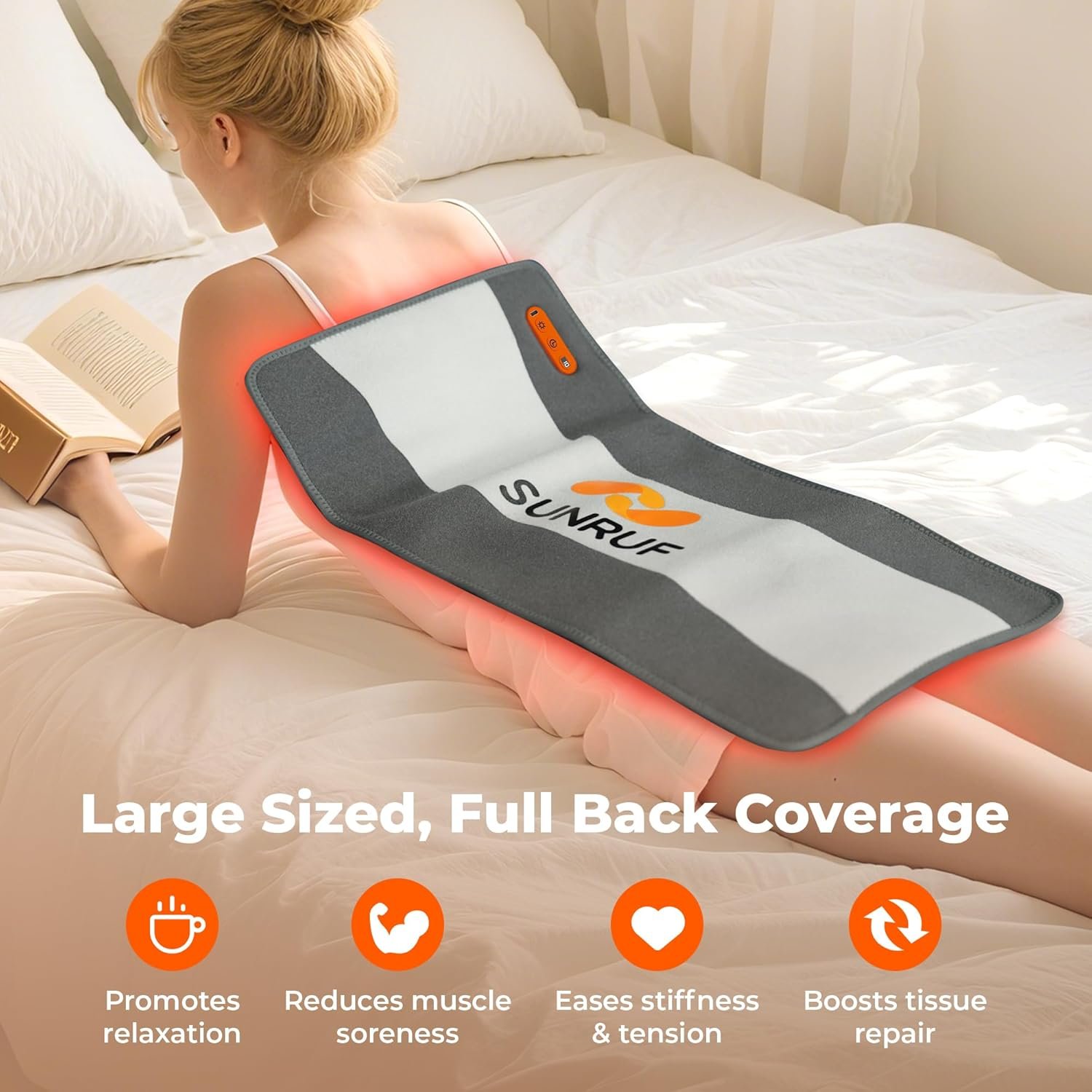 Red Light Therapy for Body, 10000mAh Large Cordless Portable Light Therapy Pad, 660&850nm Infrared Light Therapy for Back Waist Shoulder Knee Joint, Home Outdoor Using, Gifts for Women Men (24.5″x13″)