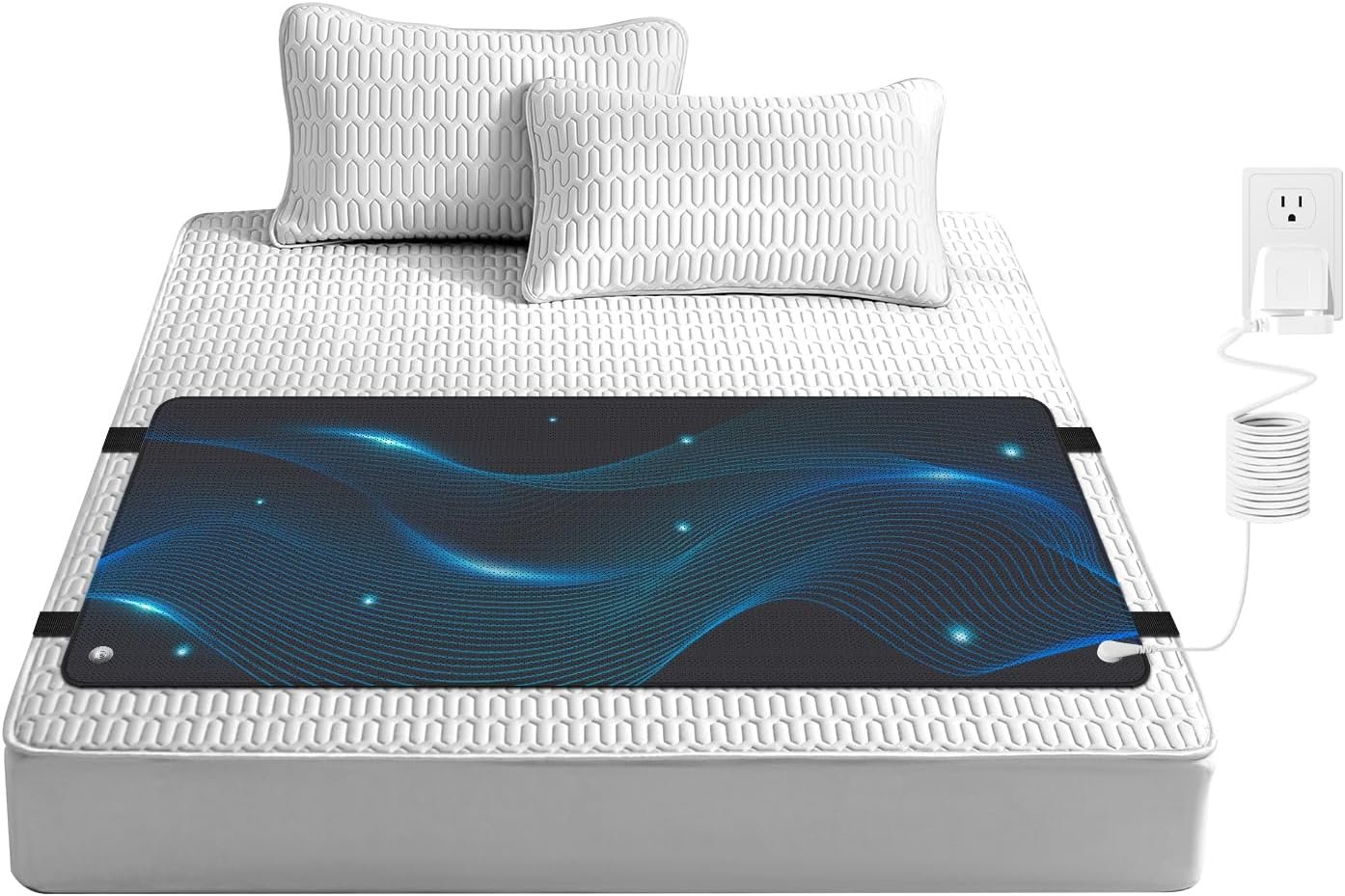 Grounding Mat for Bed, Grounding Pad for Sleeping, Reduced Anxiety, Pain, Inflammation, Headache Relief, Balance, Grounding Mattress Pad with 15 Feet Cord, King Size 74.80″x26.77″