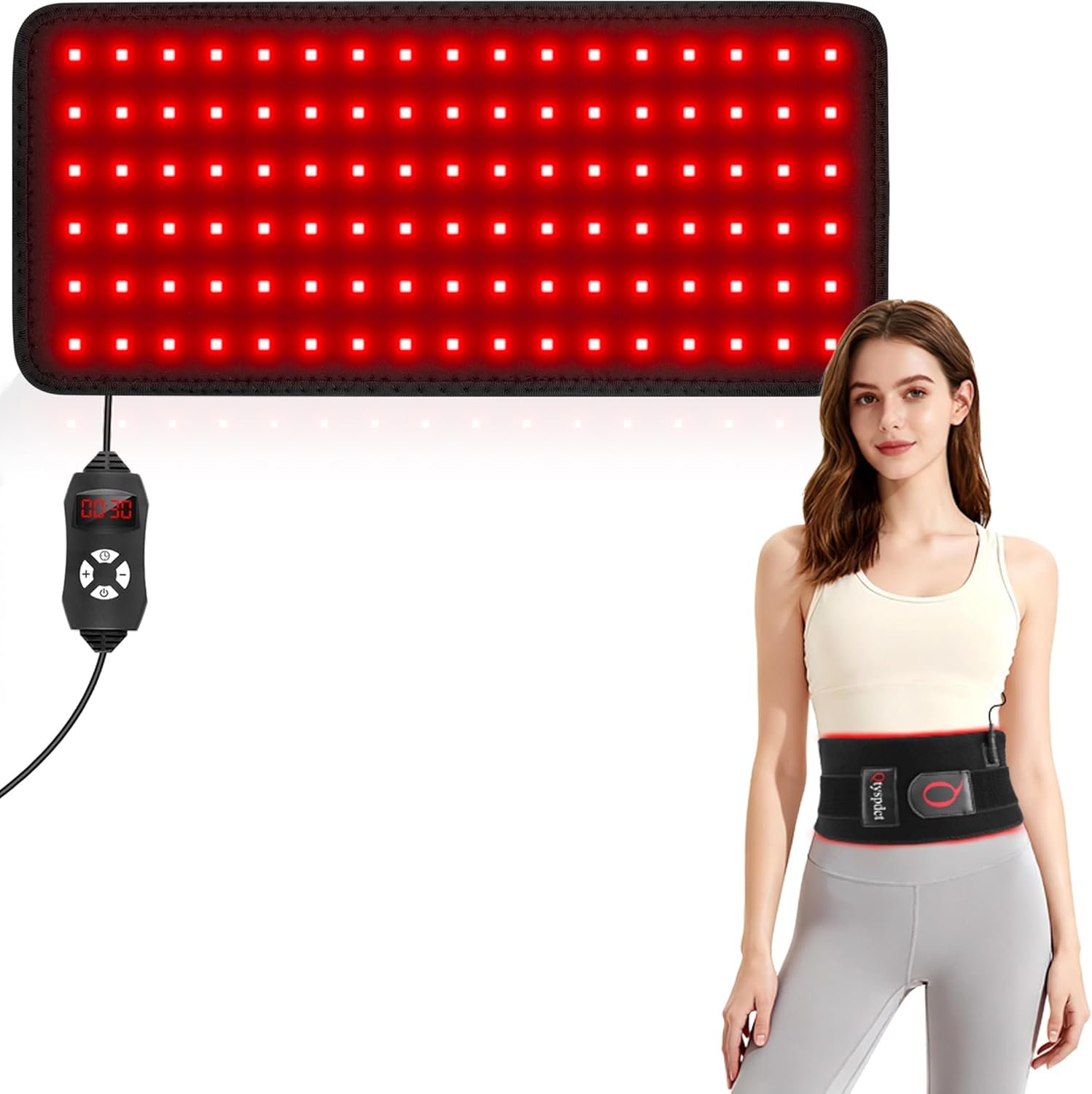 Red Light Therapy for Body, 660nm 850nm 12.6″ LED Wearable Infrared Redlight Therapy Belt Wrap Pad for Back Shoulder Waist Belly Knee Muscle