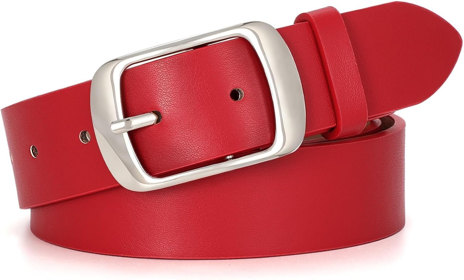WHIPPY Women Leather Belts for Jeans Pants Fashion Dress Belt for Women with Solid Pin Buckle