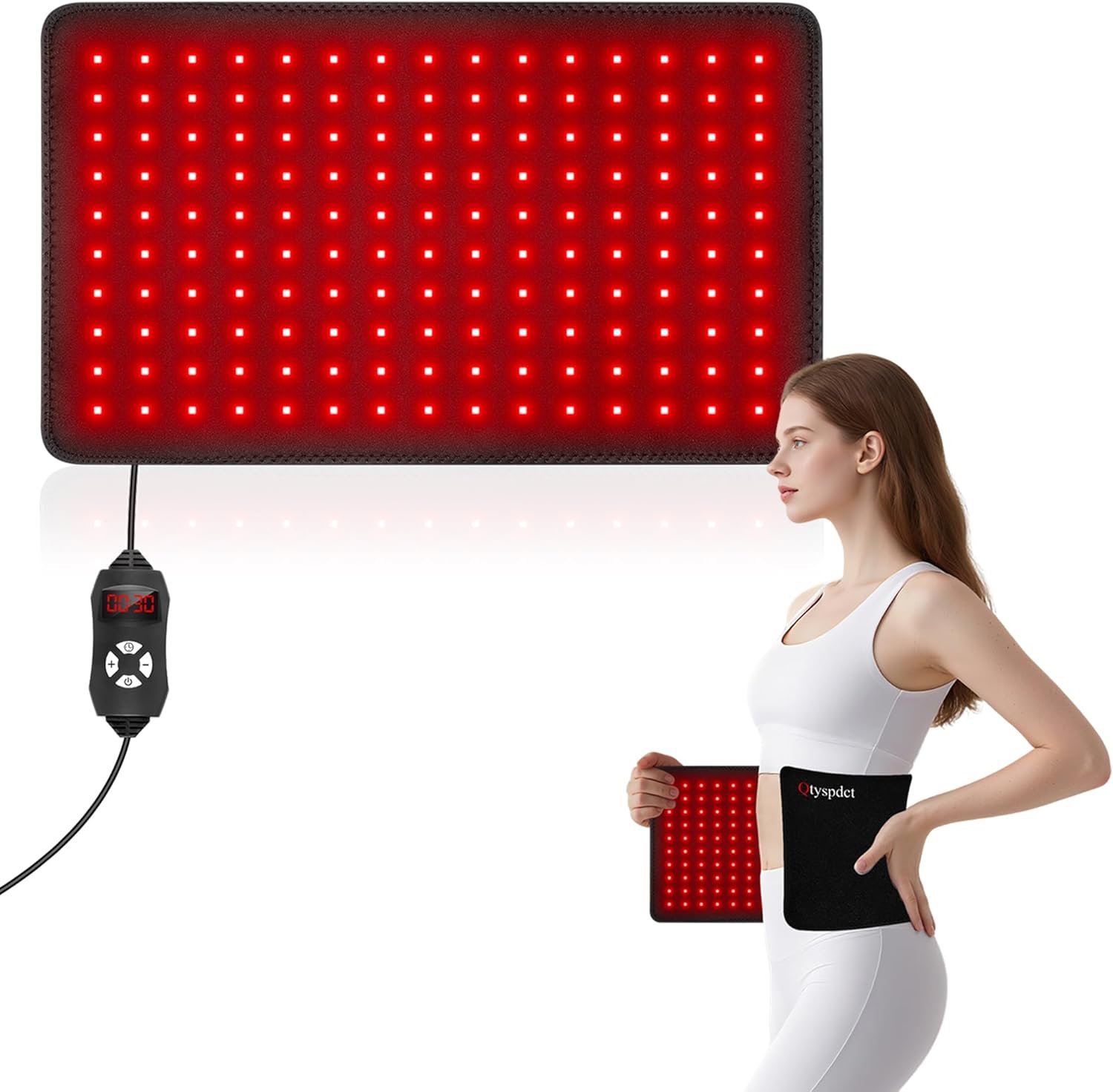 Red Light Therapy for Body, 660nm 850nm 20″ LED Large Infrared Redlight Therapy Pad Belt Wrap for Neck Shoulder Back Knee Muscle
