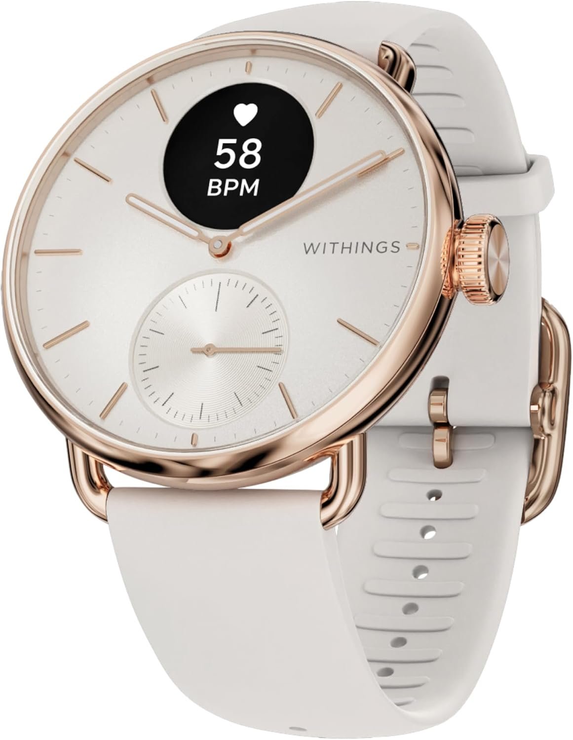 WITHINGS ScanWatch 2 – Hybrid Smart Watch, Heart Rate Monitoring, Fitness Tracker, Cycle Tracker, Sleep Monitoring, GPS Tracker, 30-Day Battery Life, Android & Apple Compatible, HSA/FSA