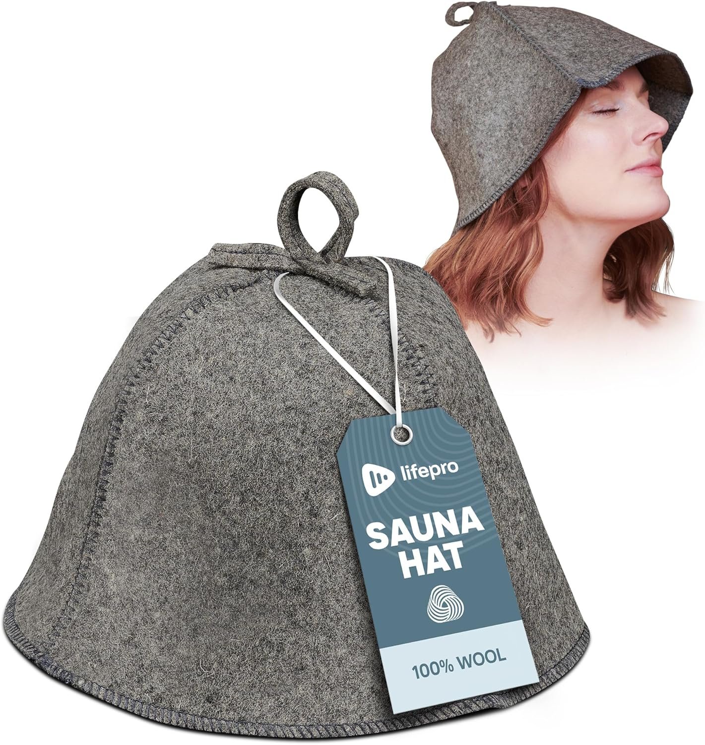 LifePro Wool Sauna Hat – Traditional Russian Banya Hat for Men and Women, Indoor and Infrared Sauna Accessories, Protects from Overheating & Hair Damage, Felt Wool Cap