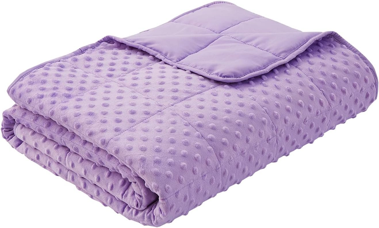 Weighted Blanket for Women and Men, Comfortable and Soft Throw Weighted Blanket with Premium Glass Beads for All Season 10 lbs 48″x72″, Purple