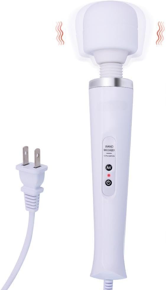 Vibrating Massager with 10 Pulse Settings Strong Vibration for Women,Personal Total Body Therapy Massager (White)