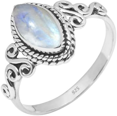 Gemstone Ring 925 Sterling Silver Statement Ring For Women and Girls Handmade Rings Natural Gemstone Ring Promise Ring For Christmas Gift For Her