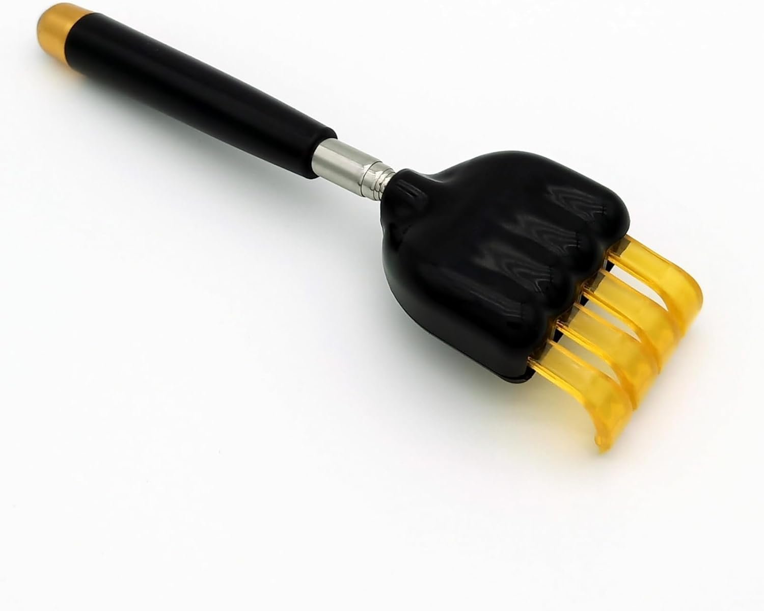 Telescoping Back Scratcher with Human Nail Tip – 5-Section Extendable Stainless Steel Itch Relief for Adults & Seniors – Retractable Back Scratcher Tool for Men, Women (Gift Stocking Stuffer)(black)