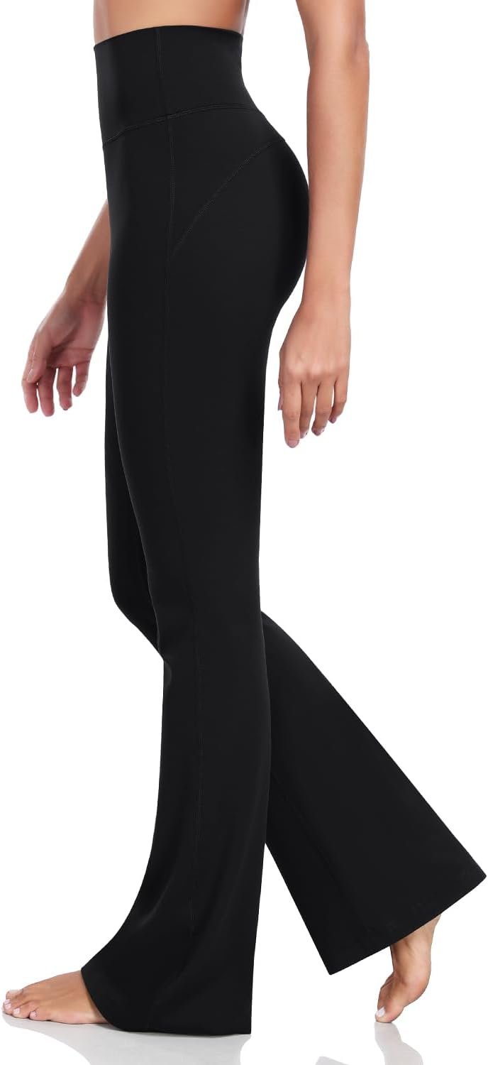 HeyNuts Mellow Flare Leggings 29″/30.5″/32.5″/34.5″, High Waisted Tummy Control Wide Leg Bootcut Yoga Pants Lounge Soft
