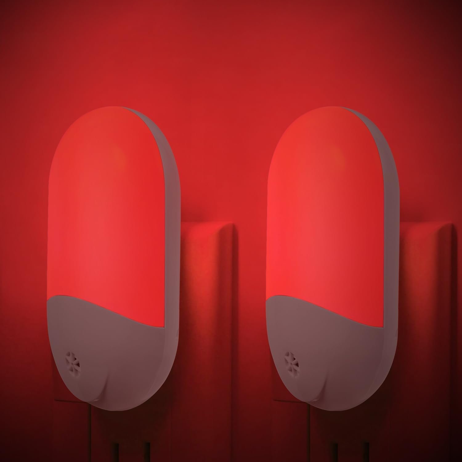 670nm Red Light Night Light for Sleep Therapy[2 Pack] – Zero Blue Light, with Dusk to Dawn Sensor Auto On/Off LED Red Night Light Plug into Wall for Nursery Bedroom Bathroom