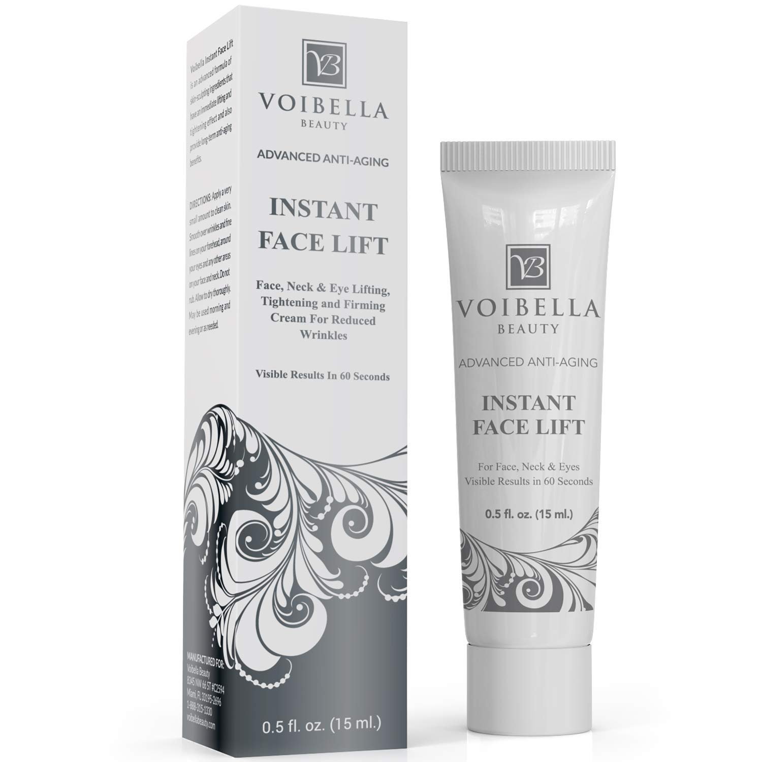 Instant Face Lift Cream – Best Eye, Neck, Face Tightening, Lifting & Firming Serum To Smooth Appearance, Hide Loose Sagging Skin, Puffiness, Fine Lines & Wrinkles Within Mins (Peptides & Stem Cells)