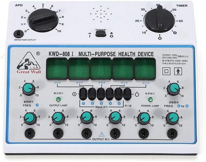 KWD808-I Electric Acupuncture Stimulator Machine, 110V Electric Impulse Acupuncture Treatment, 100-240V 6 Output Patch Massager, 500-1060hpa Electrotherapy Acupuncture Instrument Pulse Electrotherapy