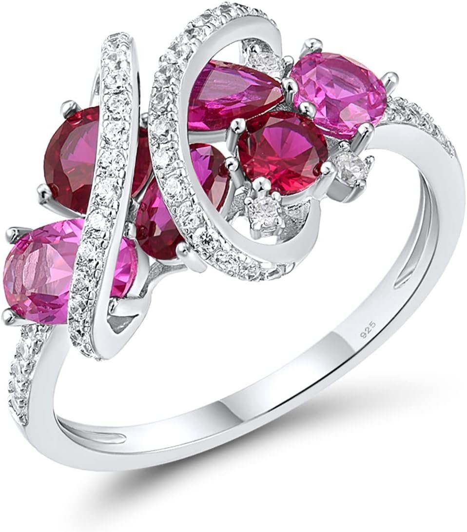 Santuzza 925 Sterling Silver Twist Ring White Cubic Zirconia Rings