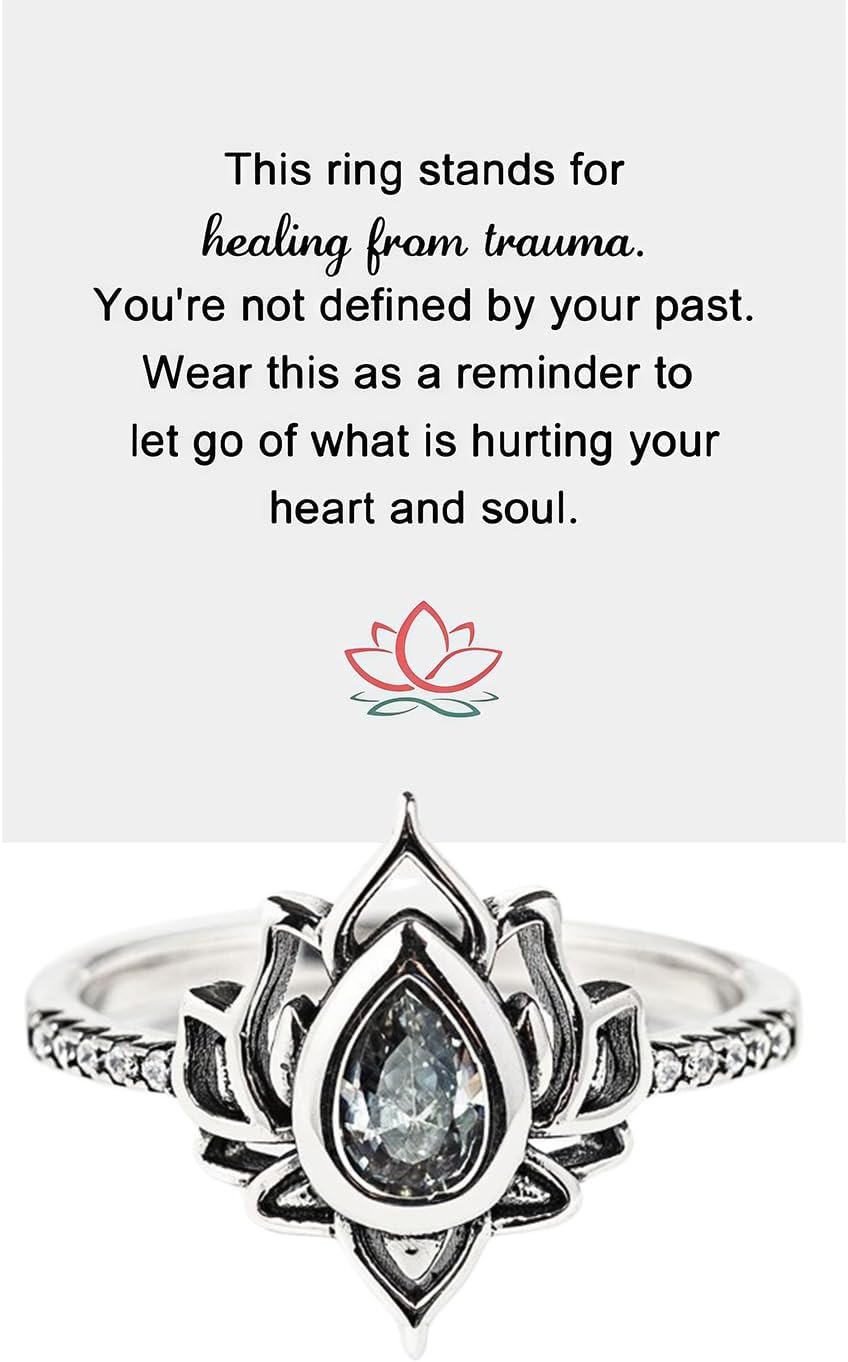 Fuck My Trauma Ring,Stainless Steel Fuck My Trauma Ring,Fuck Trauma Stackable Rings Ring,Inspirational Trauma Healing Ring Friendship Gift Jewelry for Women