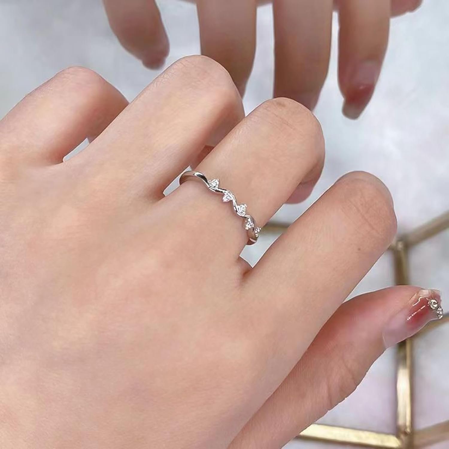 Healing Is Not Linear Self Love Highs and Lows Wave Ring, Inspirational Wave Encouraged Ring, Personalized Stacking Self Love Ring Jewelry Gift for Women