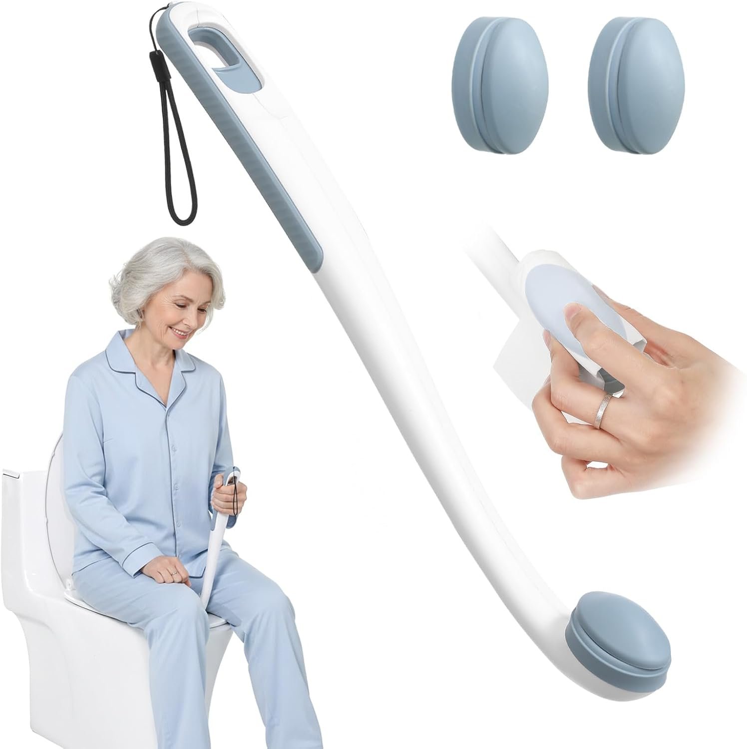 Toilet Aid – Newly Upgraded Firmly Clamp the Toilet Paper/Wipes, Personal Bottom Wiping Tool, Bathroom Mobility Aid for Disabled/Elderly/Surgery Recovery, 16.5″ (1 pcs)