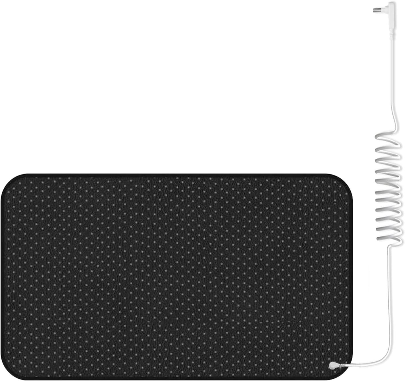 Grounding Mat for Desk & Bed – Conductive PU Leather Grounding Pad with 15FT Cord for Sleep, Energy & Pain Relief – Anti-Slip, Tear-Resistant Grounding Mattress for Overall Well-Being (12×27IN)