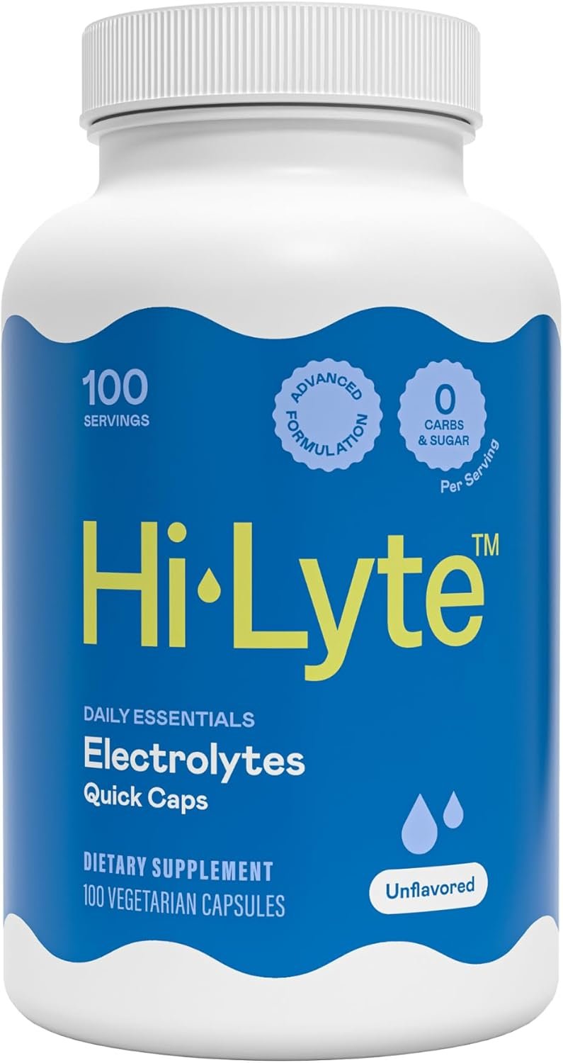 Hi-Lyte Unflavored Electrolyte Capsules – Hydration Support Supplement Tablets – Sodium, Potassium, Magnesium – 100 Servings