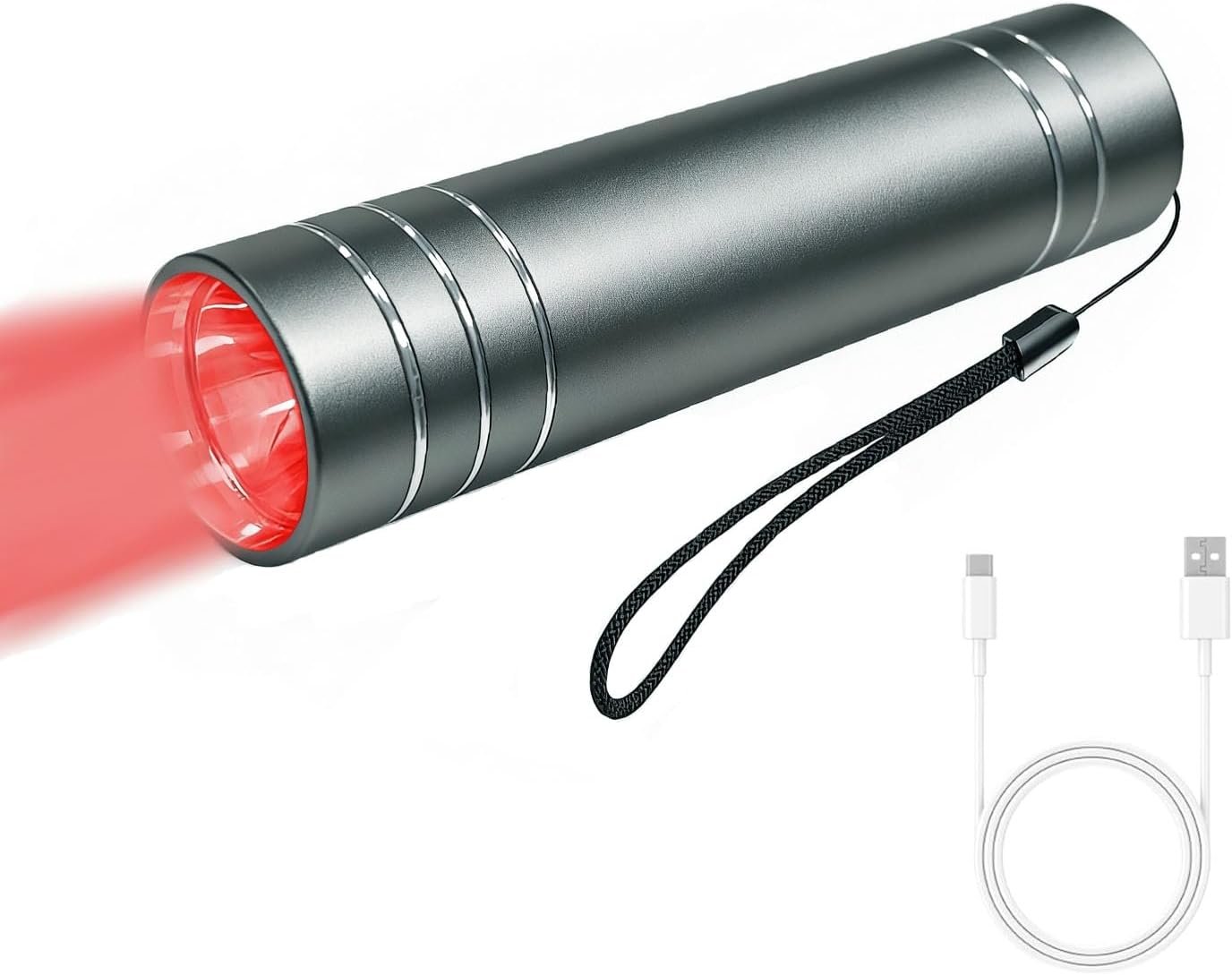 Red Light Therapy Device for Joint and Muscle, 660nm&850nm LED Light Therapy Wand, Portable Infrared Light Therapy Torch, Near Infrared Light for Body, Face, Neck, Back,Knee (Grey)