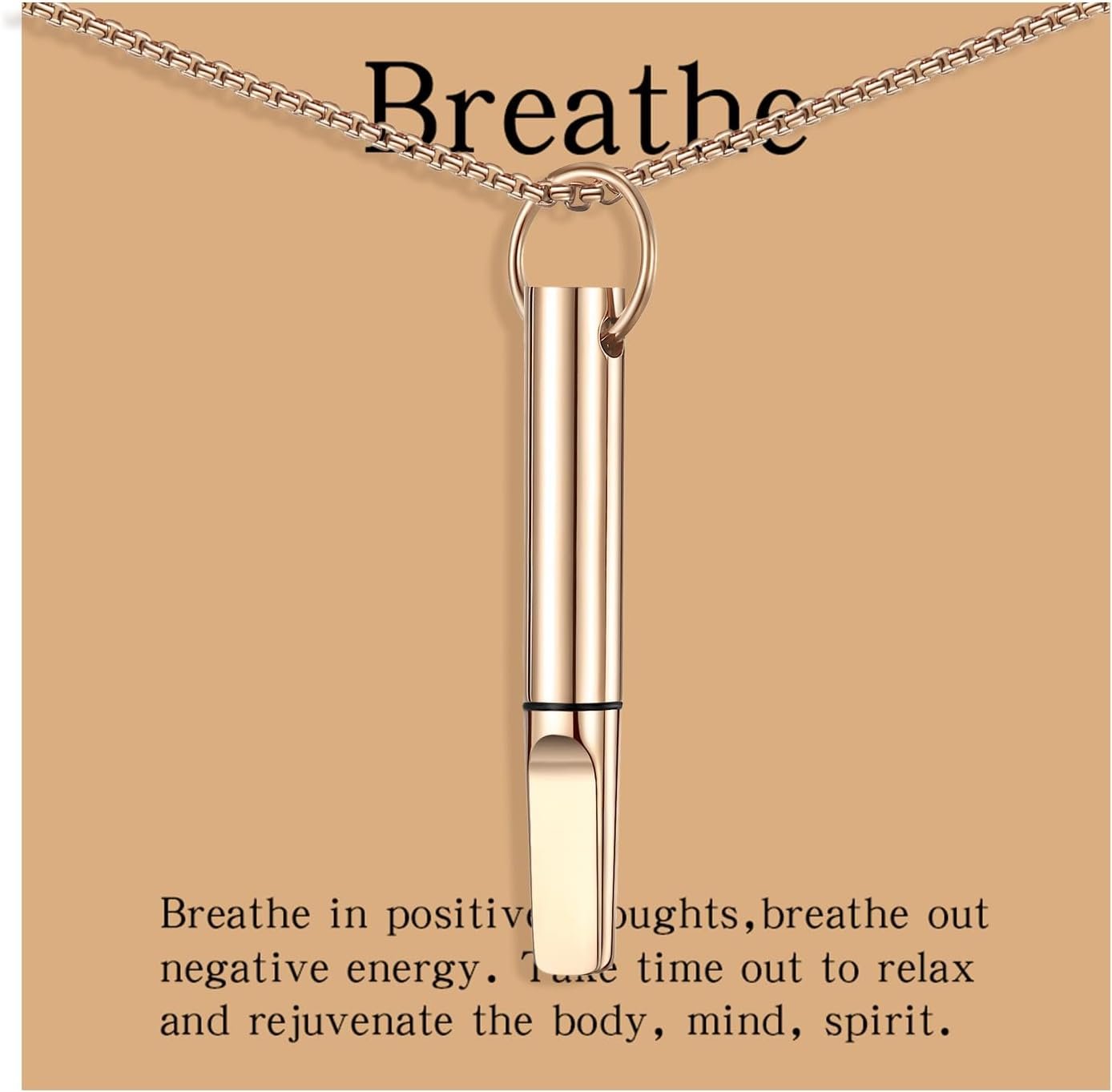 Quit Smoking Necklace, Anxiety Relief Breathing Inhaler with Essential Oil Pad – Aromatherapy Diffuser Pendant for Smokers, Stainless Steel Necklace for Women & Men