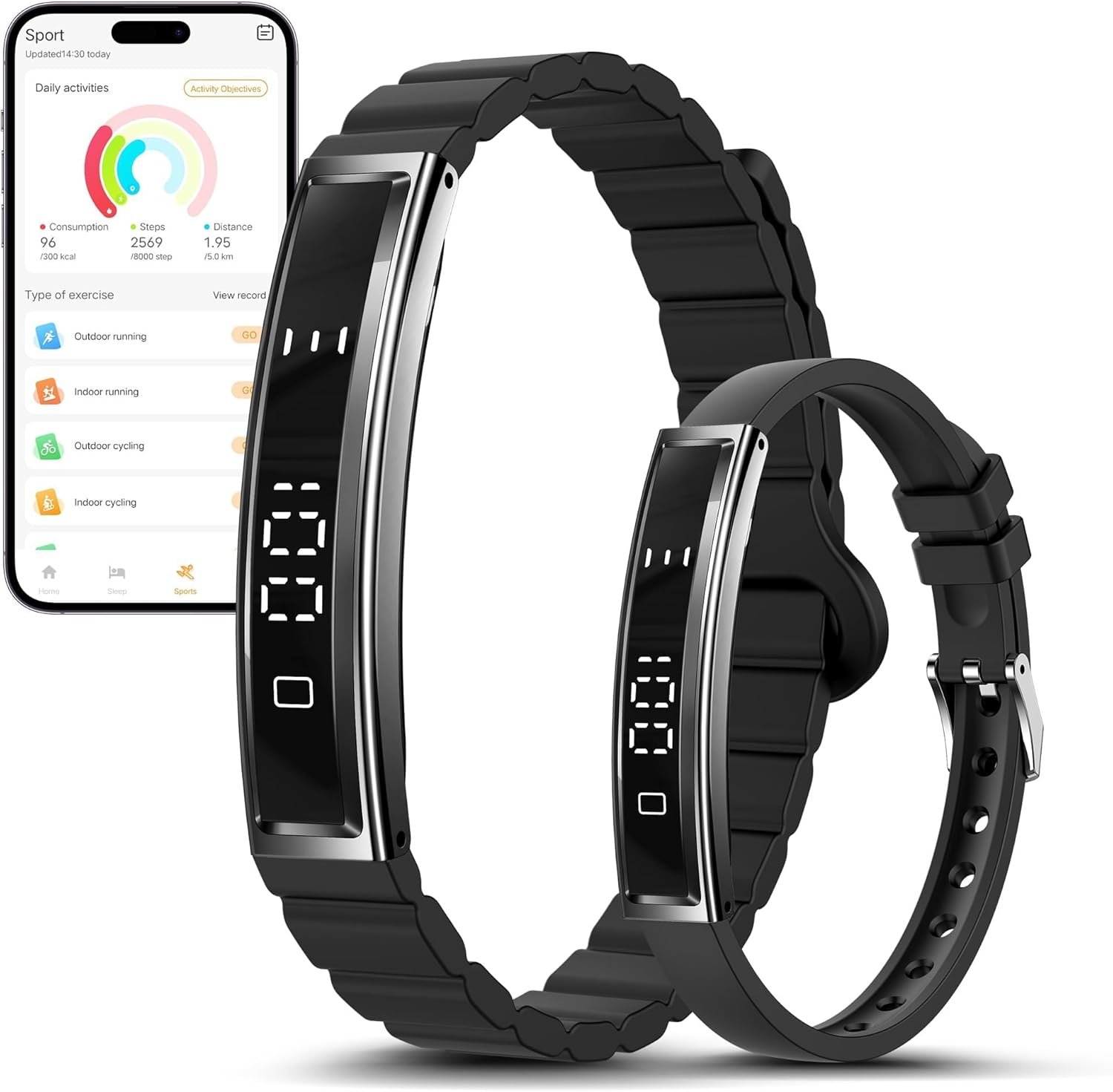 Smart Bracelet for Women, Health Activity Fitness Trackers, 24/7 Heart Rate, Blood Oxygen & Stress Monitor, 24H Sleep Tracker, Smart Wristband with Free APP 2 Bands, Birthday Gifts