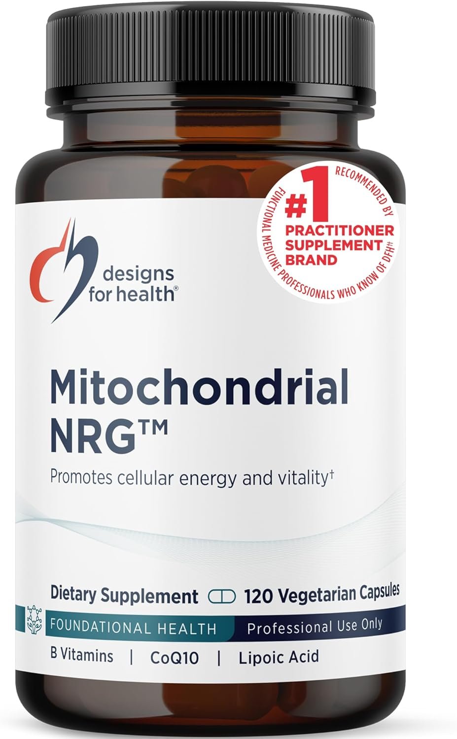 Designs for Health Mitochondrial NRG – Support Cellular Vitality + Metabolism – Mitochondria Energy Supplement with Alpha Lipoic Acid, Trans Resveratrol + Curcumin Powder (120 Vegan Capsules)