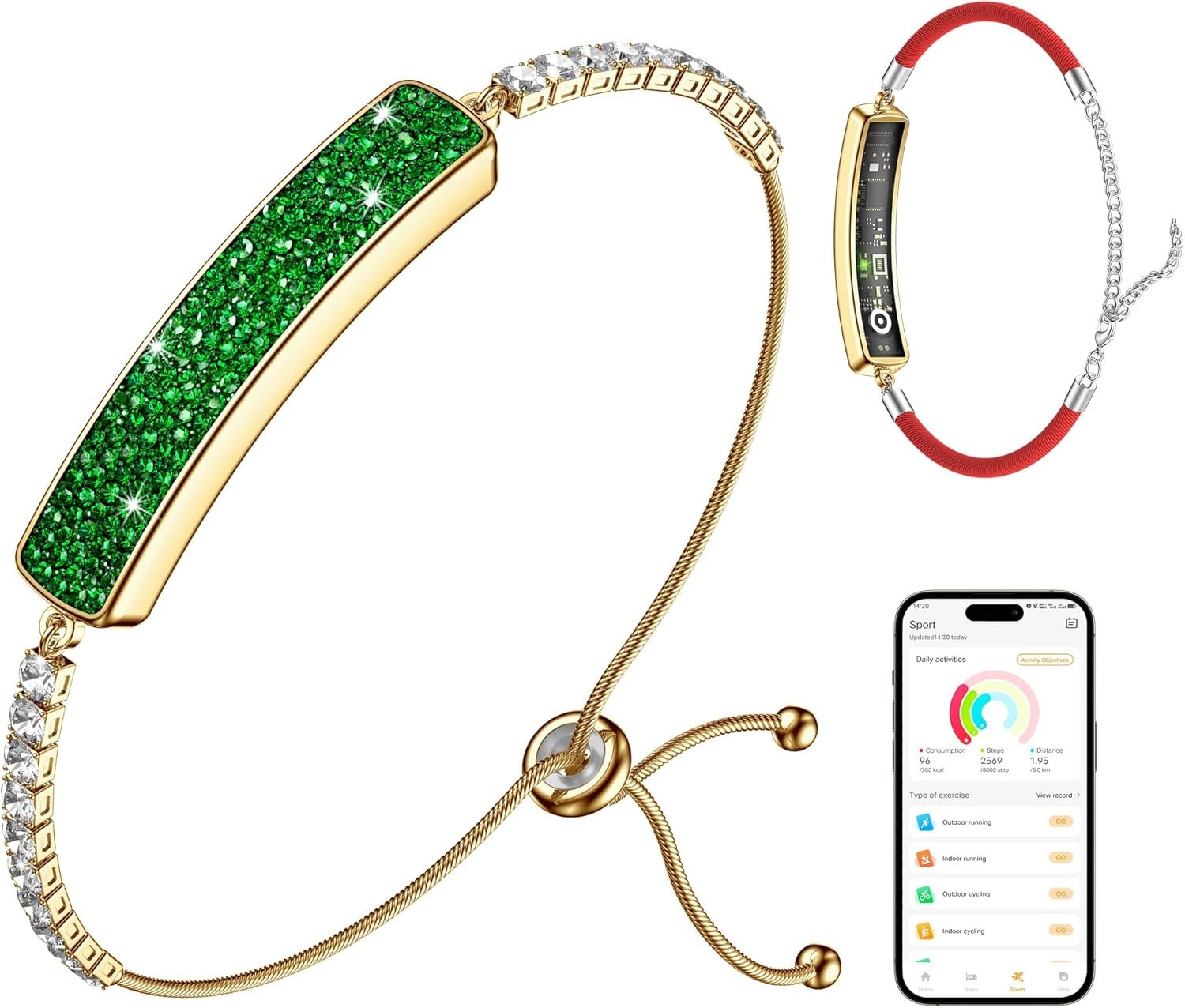 Smart Bracelet for Women, Stylish Jewelry Fitness Tracker with Heart Rate & Sleep Monitor, Waterproof Activity Tracker Watch with App for iOS & Android
