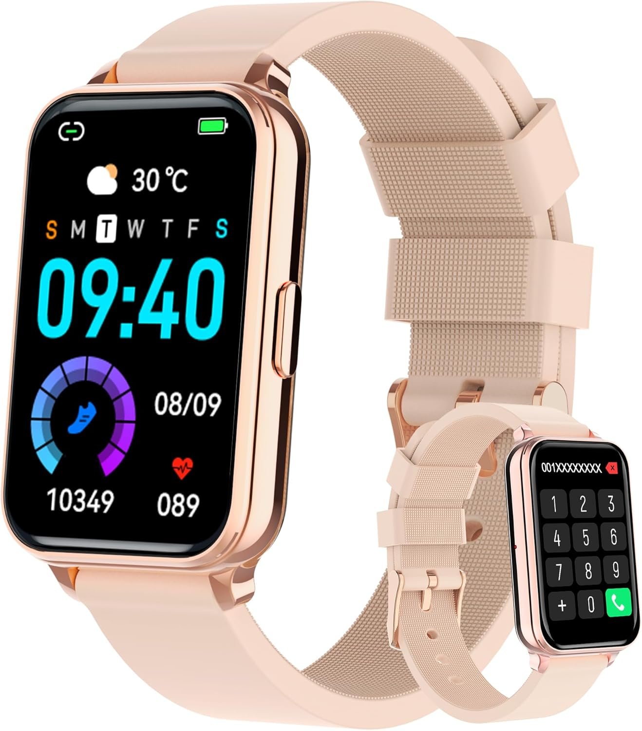 Smart Watch Fitness Tracker Make/Answer Calls for Women Men with Heart Rate Blood Oxygen Sleep Monitor Sports Modes Step Calorie Counter IP68 Waterproof for Android Phones and iPhone