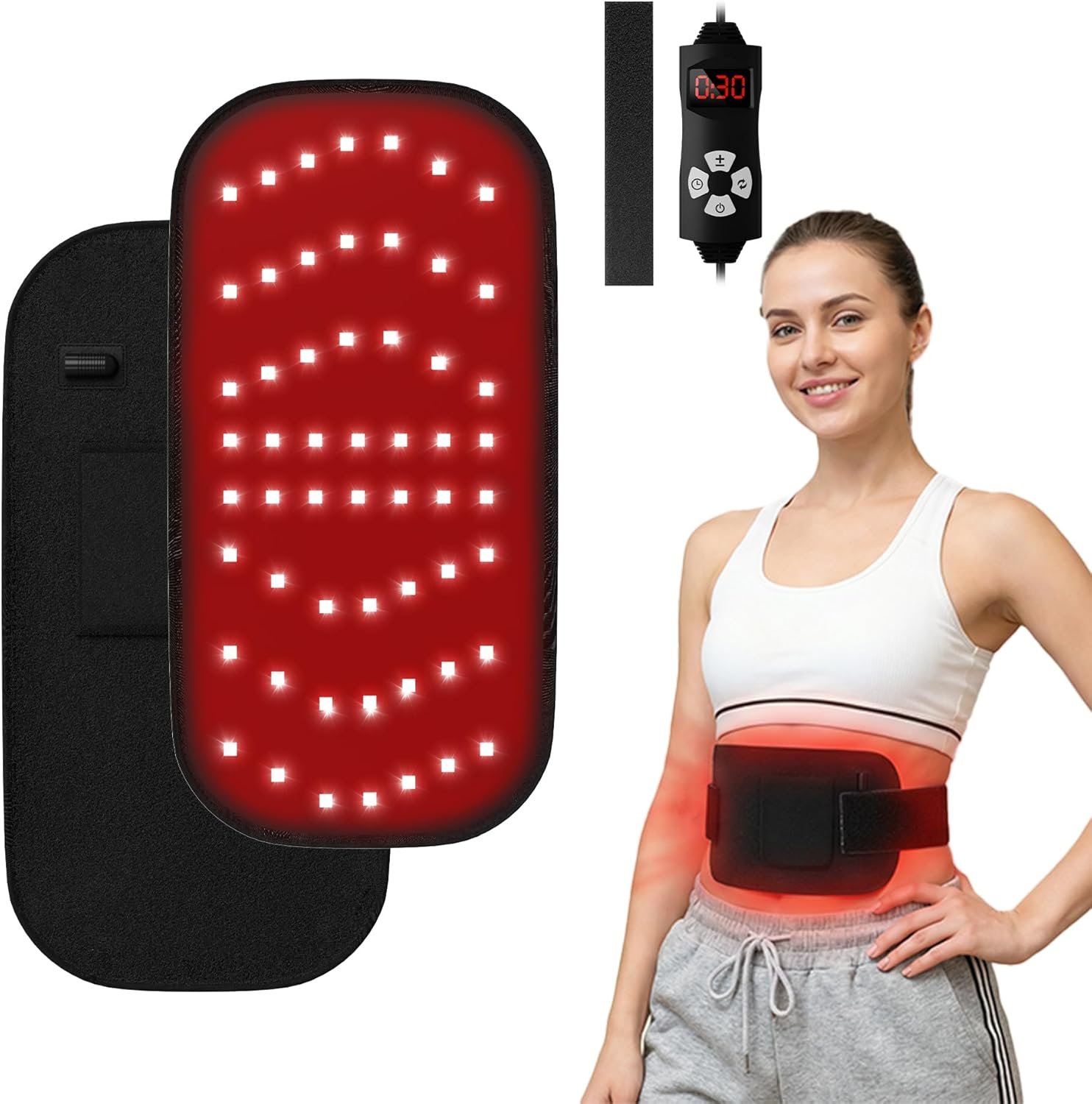 Red Light Therapy for Body，3-in-1 660nm&850nm LED Bead Red Light Therapy Belt with Timer Remote Control for Back Shoulder Waist Muscle Pain Relief for Women Men