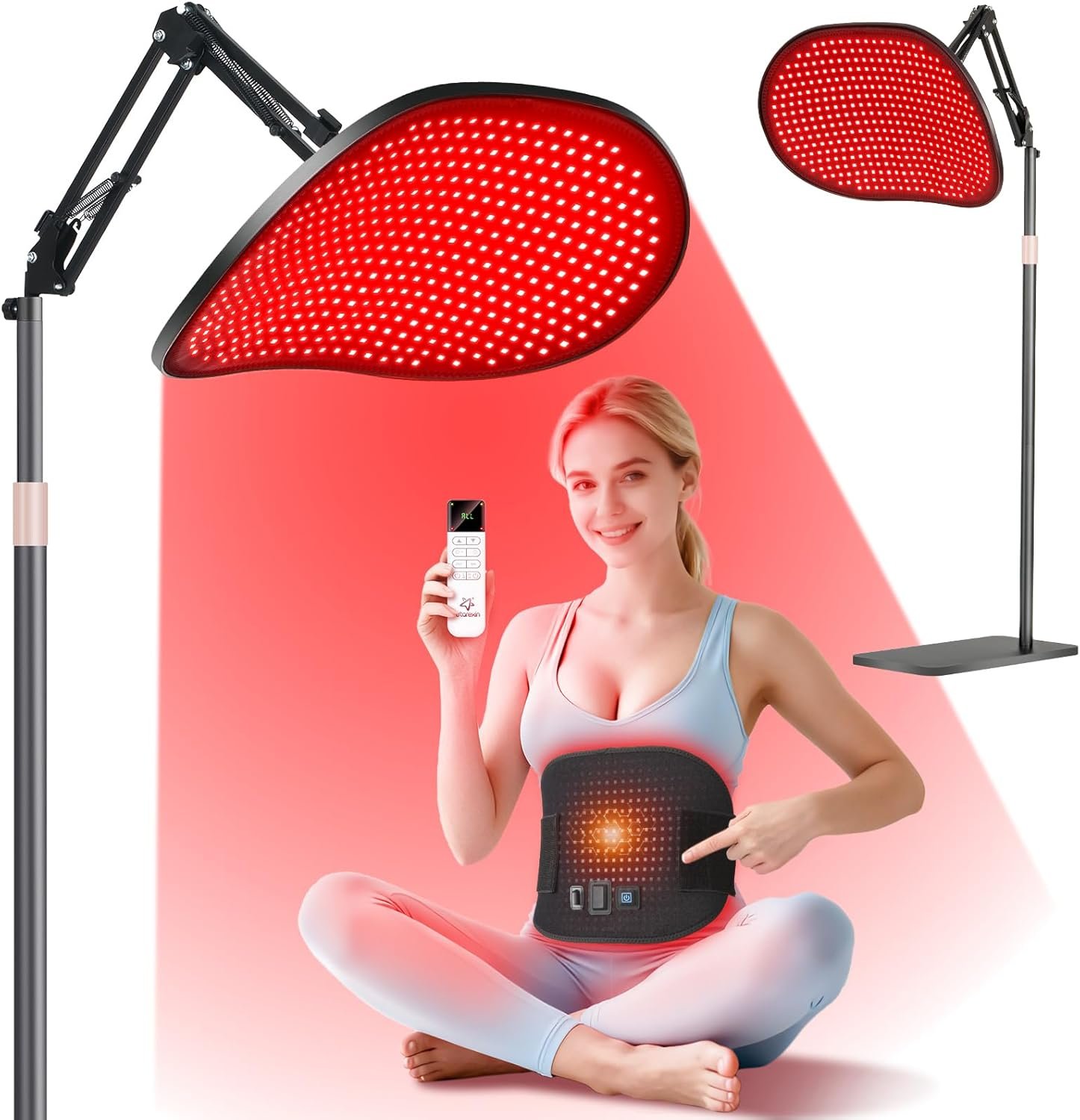 Astarexin Red Light Therapy for Face Body, 2-in-1 Infrared 432 LEDs Light Therapy with 660nm & 850nm Near Redlight Device Large Panel with Wireless Remote Stand Timer