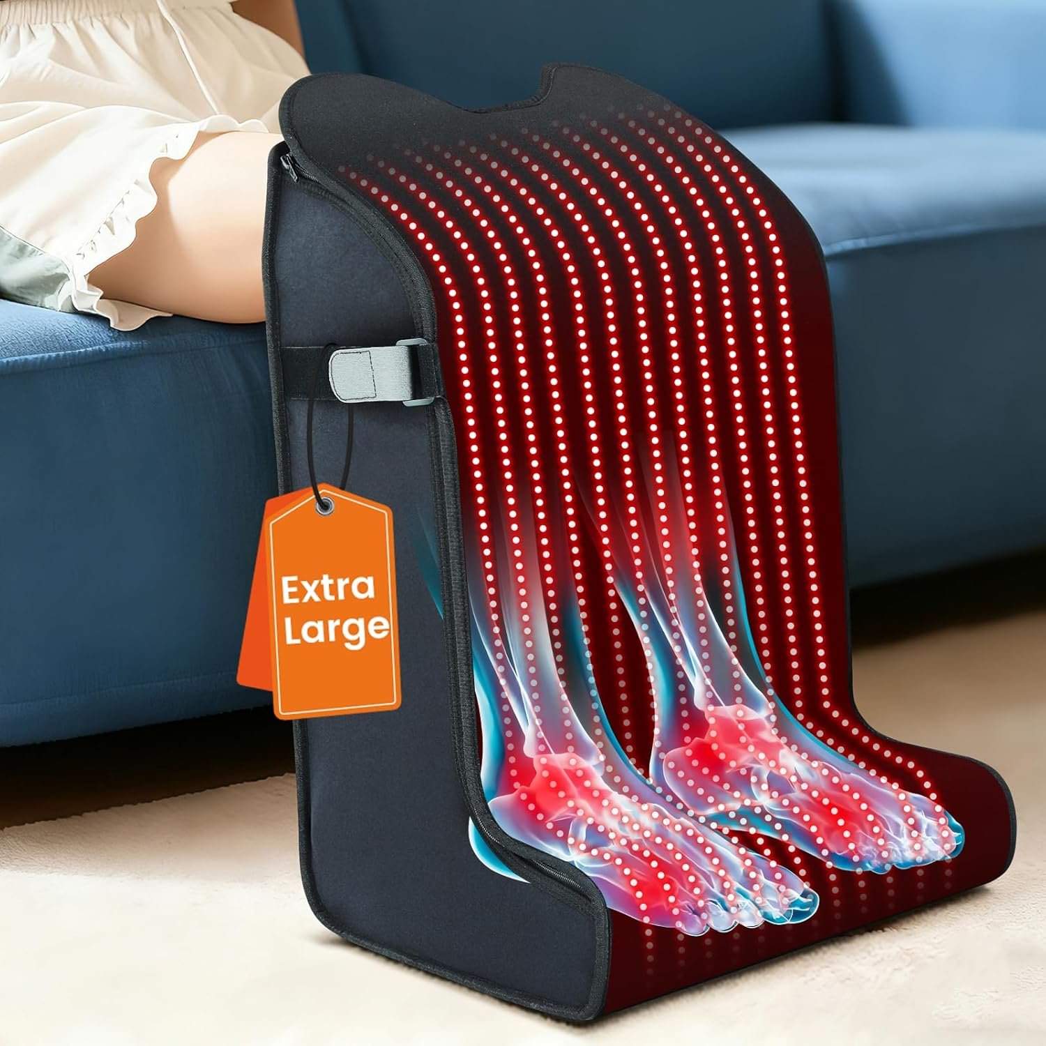Red Light Therapy for Feet & Legs – 2026 Upgraded Device with 480 LEDs, 3-in-1 Chips, Extra-Large Infrared Wrap, 5 Modes, Adjustable Timer, Infrared Light Therapy Pad for Body, 11.8″ × 15.7″ × 25.5″