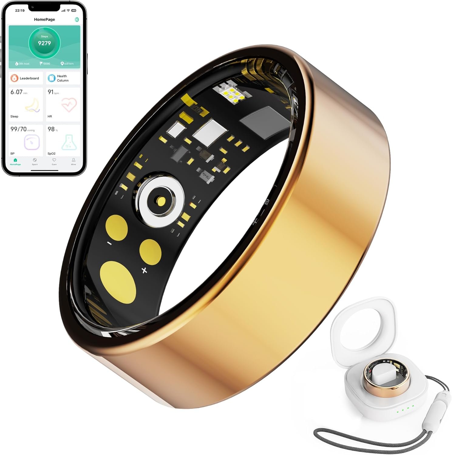 Smart Ring Fitness Tracker Ring for Men Women, Heart Rate Monitor Blood Oxygen Sleep, IP68 Waterproof Activity with Step Trackers, Remote Photography,Health Rings for Android iPhone,Gift