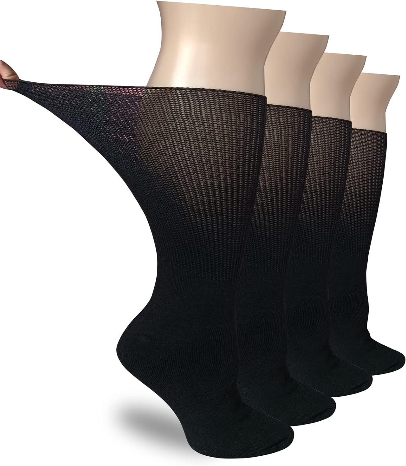 CIRZUEX Extra Wide Socks for Diabetic Swollen Feet,Walking Boot Cast Liner, Non Binding Hospital Bariatric Lymphedema Sock for Men Women