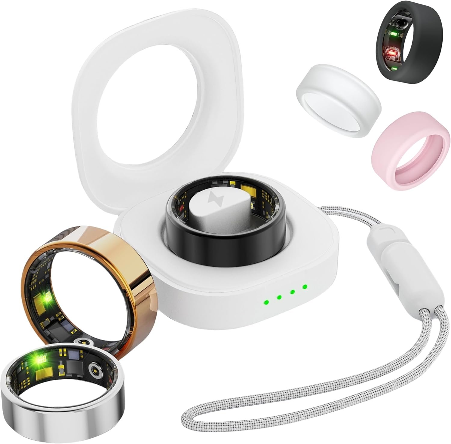 Smart Ring for Women & Men, Health Tracker Ring with Heart Rate, Blood Oxygen,Blood Pressure, IP68 Waterproof Fitness Ring, Sleep Tracker for iPhone and Android, No APP Fee (Silver, 10#)