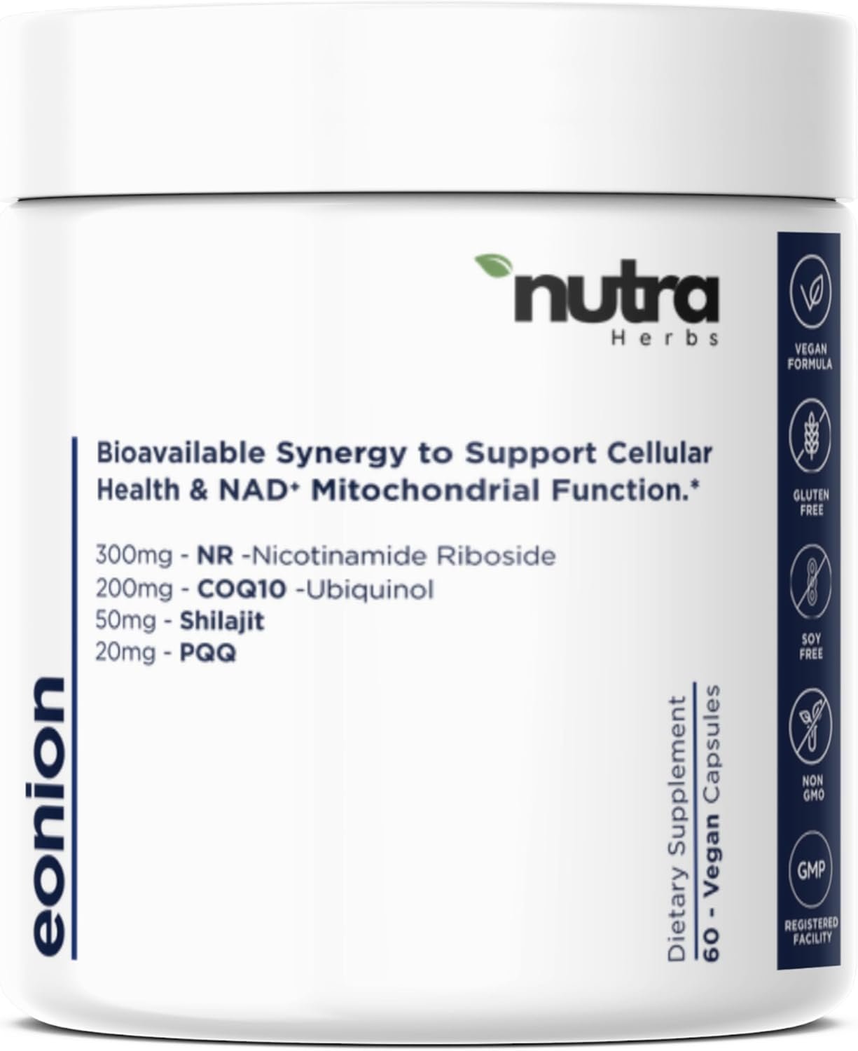 Advanced NAD+ Complex with 300mg NR + 200 mg Ubiquinol CoQ10 & 10 mg PQQ | Mitochondrial Support for Cellular Energy, Mental Clarity & Focus | Enhanced Bioavailability | 60 Capsules