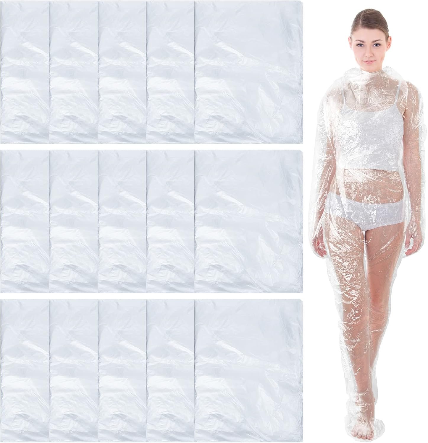 Xtinmee Disposable Body Wraps PE Sauna Bath Suit Plastic Body Sauna Wrap for Spa Bathtub Men Women Weight Loss Detox