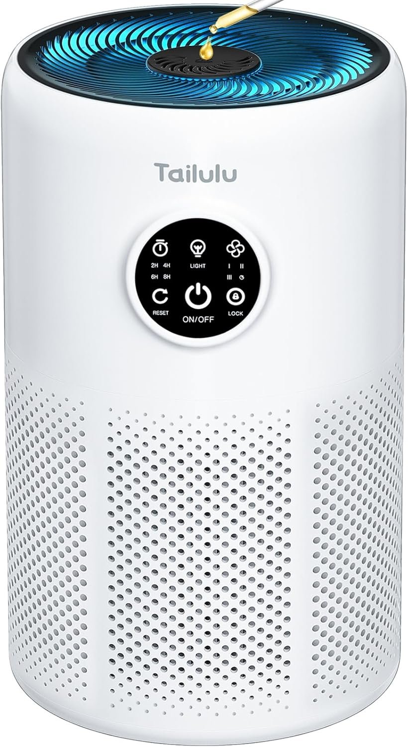 Air Purifiers for Home Up to 1360 Ft², Tailulu HEPA Air Purifiers for Bedroom Large Room with Washable Filter for Pet Dander Smoke Odor Dust Pollen with Timer Fragrance Sponge Sleep Mode