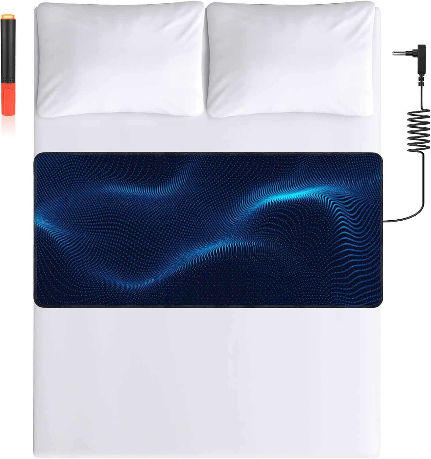 Grounding Mat for Bed,Grounding Pad for Sleeping, Improved Sleep, with grounding Test Pen and grounding Cord (Black, Twin XL(39.1 * 27.4inch))