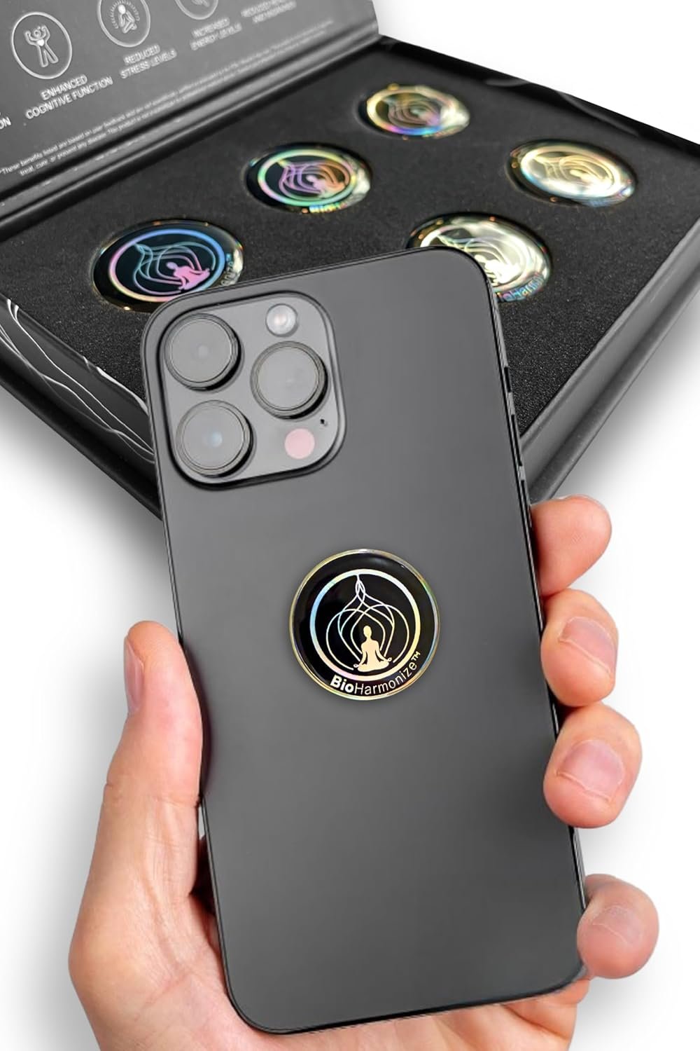 Phone EMF Harmonizing Stickers — Multifaceted Neutralizer with Patented Quantum Technology & Natural Minerals | Pack of 6