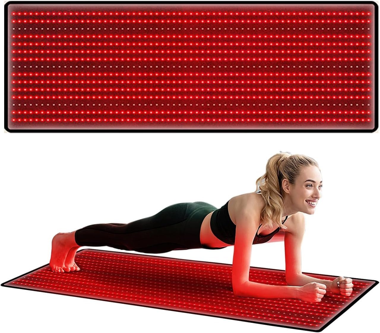 Megelin Red Light Therapy Mat for Whole Body, 3840pcs LED 660nm and 850nm Infrared Light Therapy Device,71”x 32”Large Home Laying Red Light Heating Pad for Whole Full Body Pain Relief
