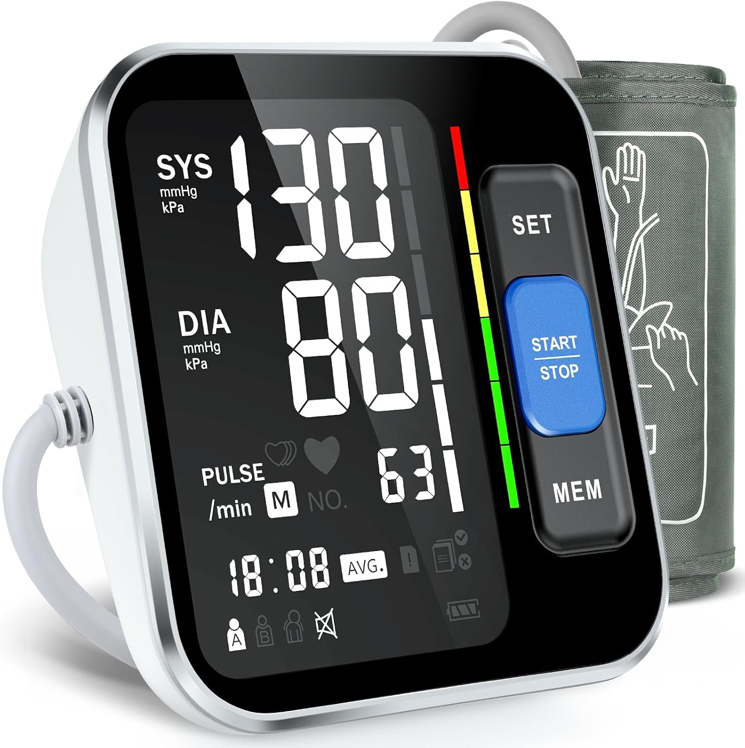 Blood Pressure Monitors for Home Use Upper Arm, Accurate Cuff 8.7”-15.7” Monitor with Large Backlight Display 2 Users 240 Sets Memory & HR Detection, Digital BP Machine with Carrying Case
